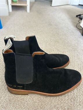 Black Suede Chelsea Boots - Common Projects